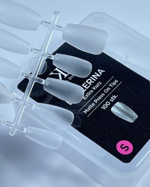 Press-On Tips "BALLERINA" matt extra short size S 100 pcs. Karl Diamond